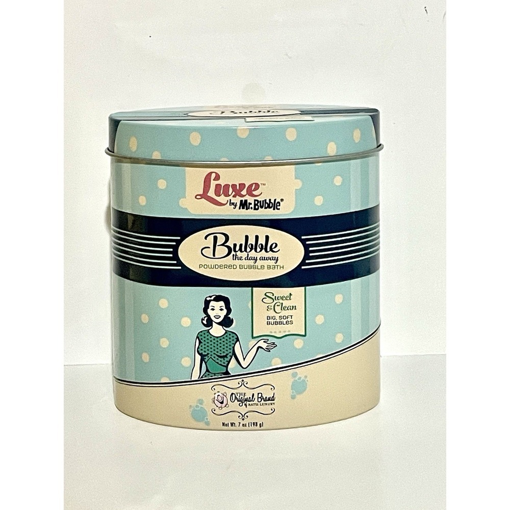 Luxe by Mr. bubble POWDERED BUBBLE BATH 7oz Tin Canister ORIGINAL BUBBLE